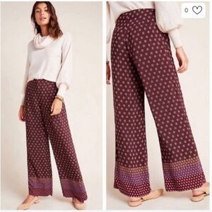 Anthropologie Marsden Wide Leg Pants size 14 Bohemian Flowy Pants‎